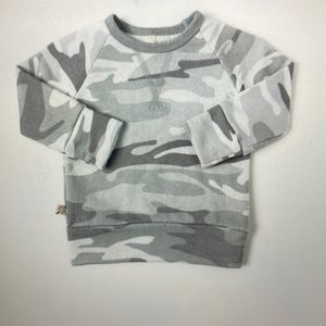 Childhoods clothing unisex ‘pullover crew’ sweatshirt ‘polar camo’ size 12-18m